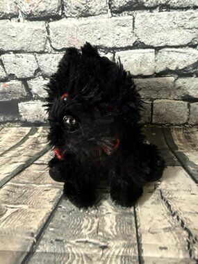 Books A Million Black Fluffy Scottie Dog w\ Bow Tie 6" Plush Cuddle Toy (PL-14)